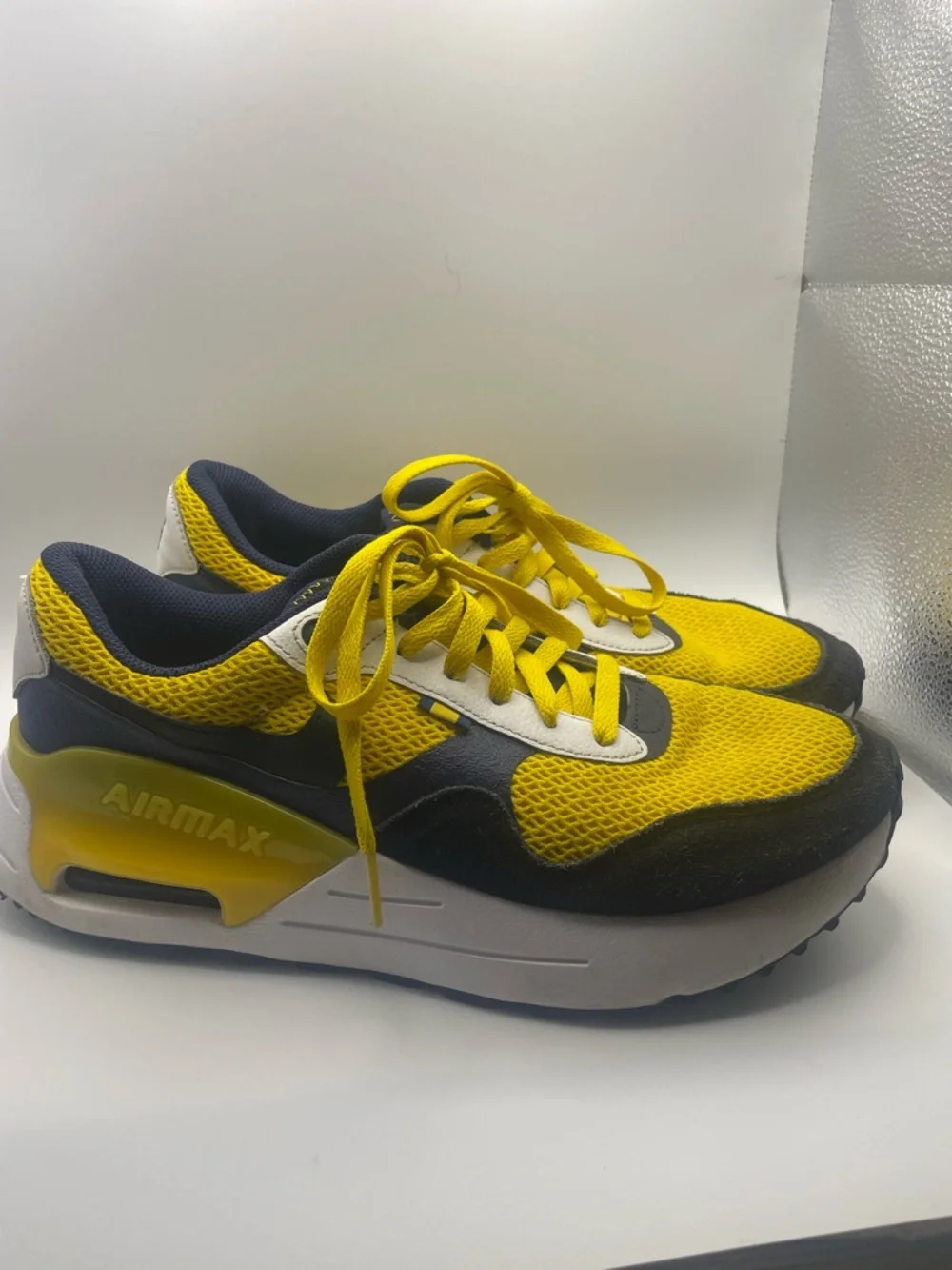 Nike Yellow and Black Air Max Athletic Michigan Sneakers